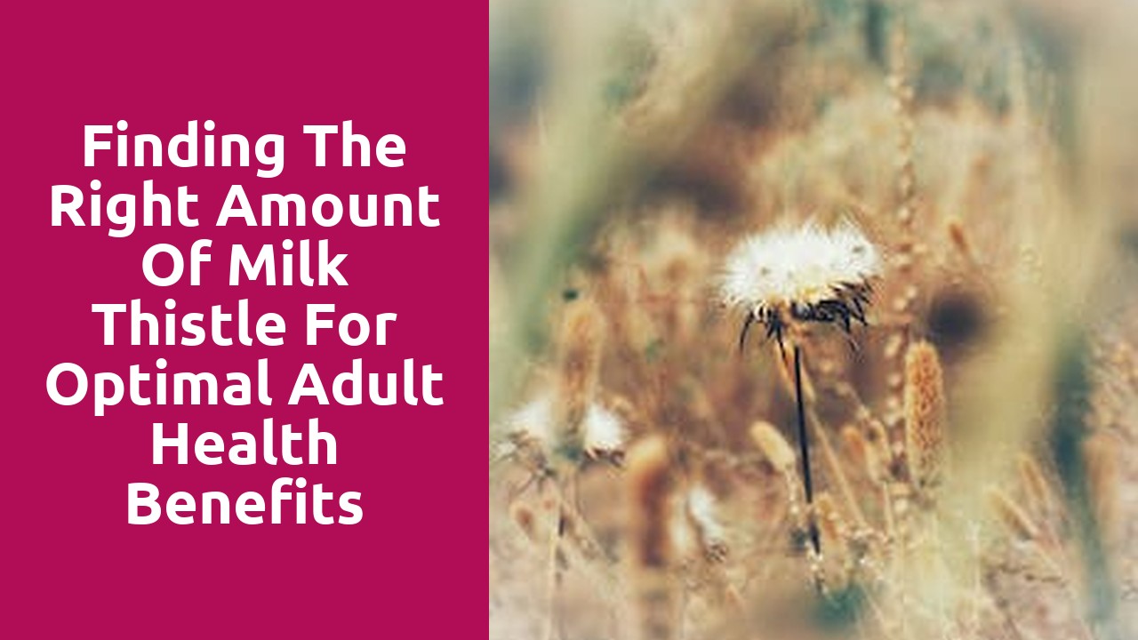 Finding The Right Amount Of Milk Thistle For Optimal Adult Health Benefits Milk Thistle